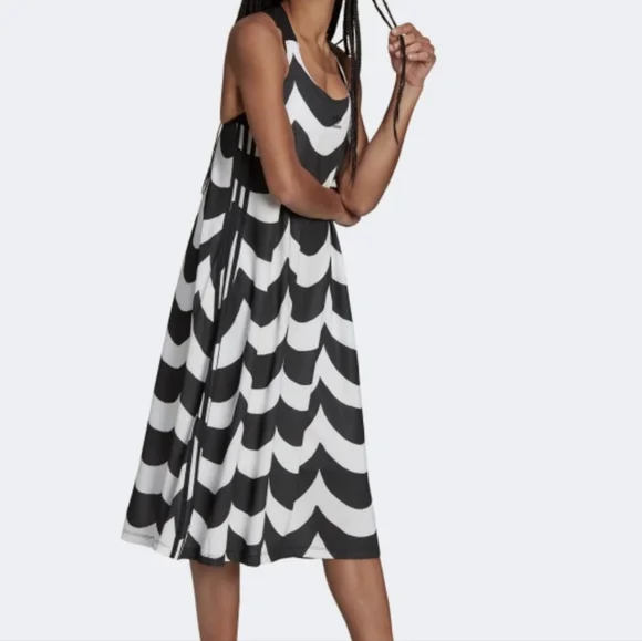 knee length dresses for ladies adidas Adicolor Classics 3-Stripes Maxi Dress